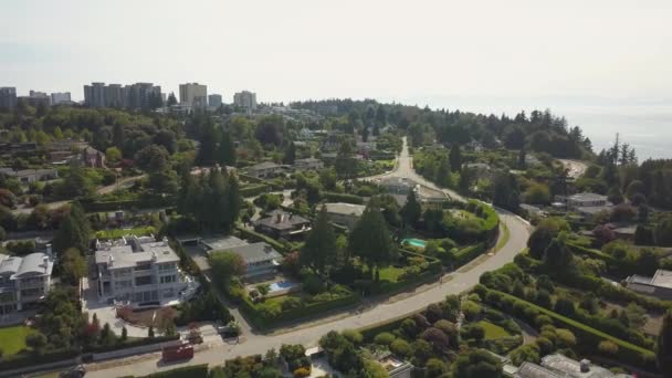 Letecký Pohled Moderní Město Během Slunečného Letního Dne Přijata Vancouver — Stock video