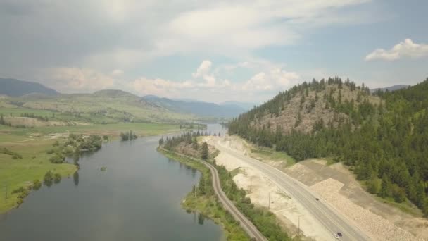 Bir Canlı Güneşli Yaz Gün Boyunca Hava Görünümünü Trans Kanada — Stok video