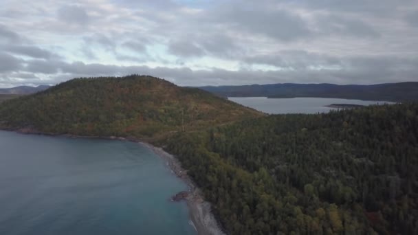 Luftaufnahme Eines Schönen Strandes Den Großen Seen Nordamerikas Lake Superior — Stockvideo