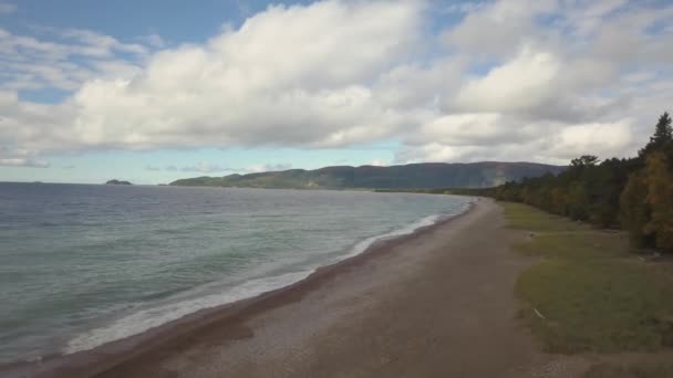 Vista Aérea Uma Bela Praia Nos Grandes Lagos América Norte — Vídeo de Stock