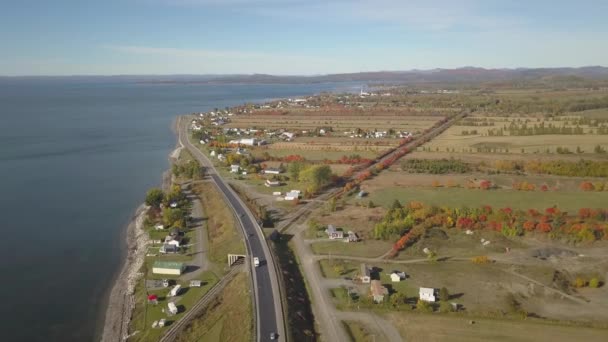 Flygfoto Över Atlanten Kusten Solig Morgon Tas Nära Carleton Quebec — Stockvideo