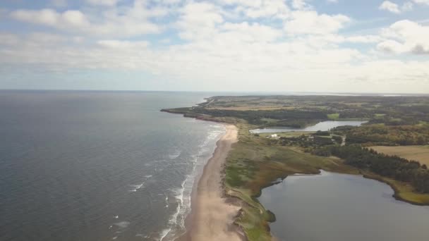 Veduta Aerea Una Bellissima Spiaggia Sabbiosa Sull Oceano Atlantico Preso — Video Stock