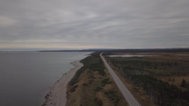 Bulutlu Bir Sabah Sırasında Atlantik Okyanusu Kıyısı Yakınında Doğal Bir — Stok video