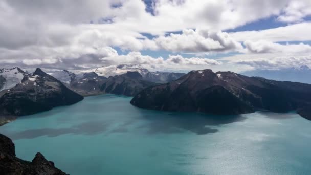 Aerial Timelapse Beautiful Canadian Landscape Vibrant Cloudy Summer Day Taken — Stock Video