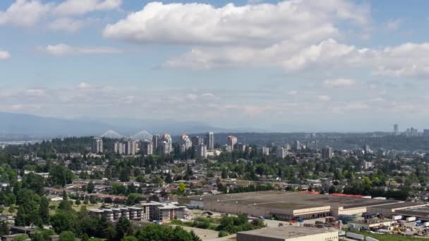 Cronologia Aérea Metrotown Durante Dia Nublado Verão Tomadas Burnaby Vancouver — Vídeo de Stock