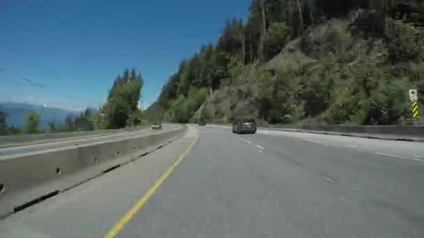 Timelapse Naturskön Enhet Vacker Motorväg Icefields Parkway Genom Kanadensiska Rockies — Stockvideo