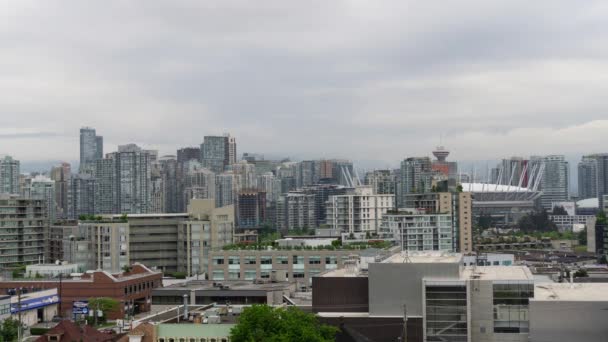 Vancouver Canadá Maio 2018 Aerial Timelapse Downtown Cityscape Cloudy Day — Vídeo de Stock