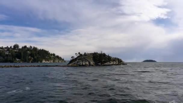 Timelapse Pochmurny Burzowy Wieczór Whytecliff Park Podjęte Horseshoe Bay West — Wideo stockowe