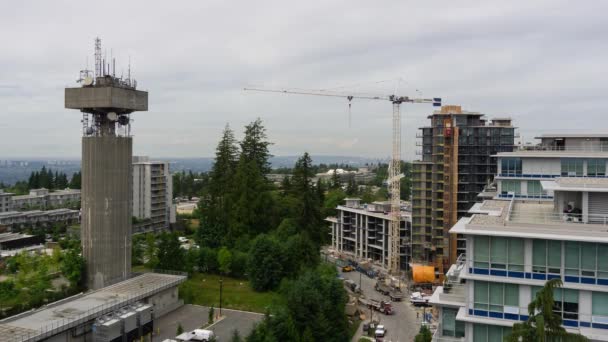 Vancouver Kanada Czerwca 2018 Upływ Czasu Antenowego Placu Budowy Szczycie — Wideo stockowe