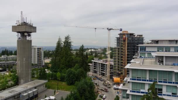 Vancouver Canada Iunie 2018 Pierderea Timpului Aerian Unui Șantier Construcții — Videoclip de stoc