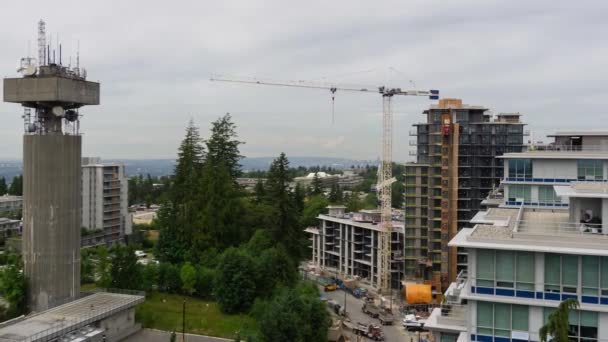 Vancouver Kanada Czerwca 2018 Upływ Czasu Antenowego Placu Budowy Szczycie — Wideo stockowe