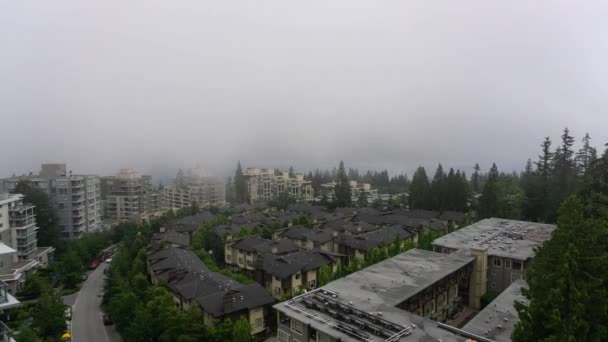 Aerial Timelapse Residential Neighborhood Cloudy Summer Day Taken Top Burnaby — Stock Video