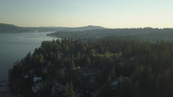 Luftaufnahme Einer Wunderschönen Kanadischen Landschaft Einem Sonnigen Sommertag Aufgenommen Northern — Stockvideo