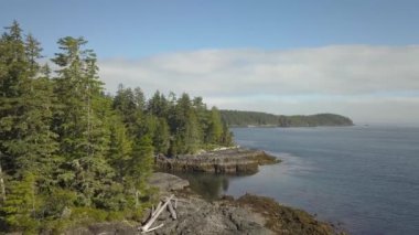 Güneşli yaz gün boyunca güzel bir Kanada manzara havadan görünümüdür. Kuzey Vancouver Adası, British Columbia, Kanada alınan.