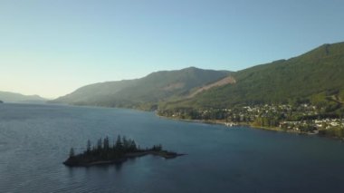 Güzel bir Kanada manzara bir canlı yaz gün batımı sırasında hava görünümünü. Whytecliff Park, Horseshoe Bay, Batı Vancouver, British Columbia, Kanada alınan.