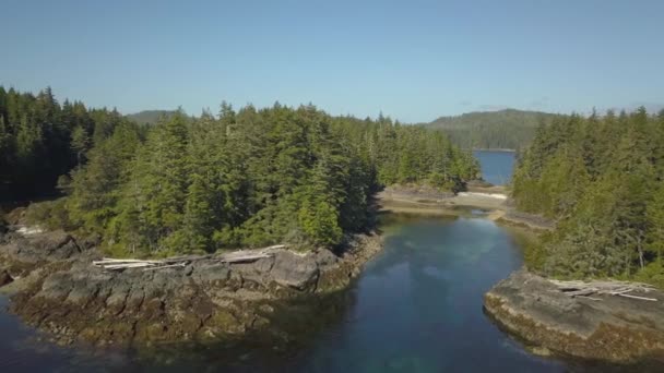 晴れた夏の日の中に美しいカナダの風景の空撮 北バンクーバーの島 ブリティッシュ コロンビア カナダで撮影しました — ストック動画