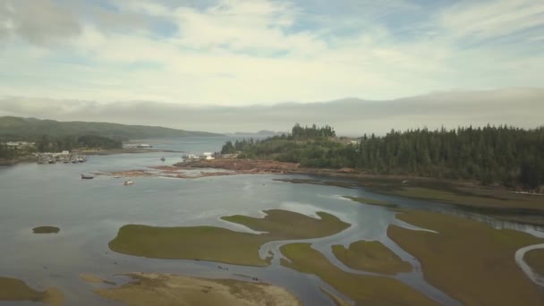 Letecký Pohled Obec Tichém Oceánu Během Letního Času Přijata Port — Stock video