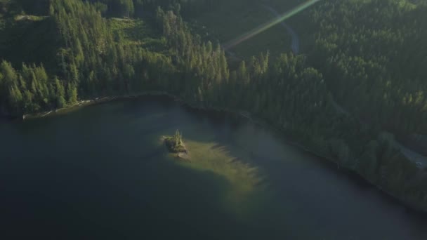 Letecká Dron Pohled Alice Jezero Během Živé Slunečného Dne Přijatých — Stock video