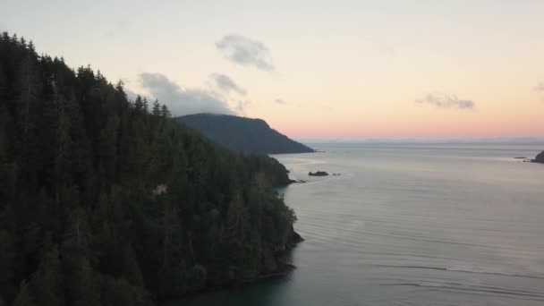 Luchtfoto Van Een Prachtig Strand Aan Kust Van Stille Oceaan — Stockvideo