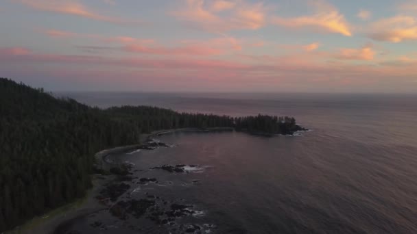 Seascape Antenowe Piękny Widok Wybrzeżu Oceanu Spokojnego Podczas Letnich Wibrujący — Wideo stockowe