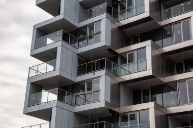 Downtown Vancouver, British Columbia, Kanada - 14 Haziran 2018: modern kentin yeni inşaat.