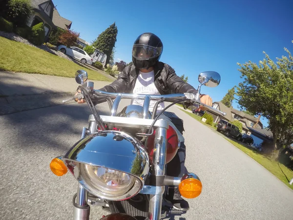 Vancouver British Columbia Kanada Juli 2018 Man Motorcykel Rider Modern — Stockfoto