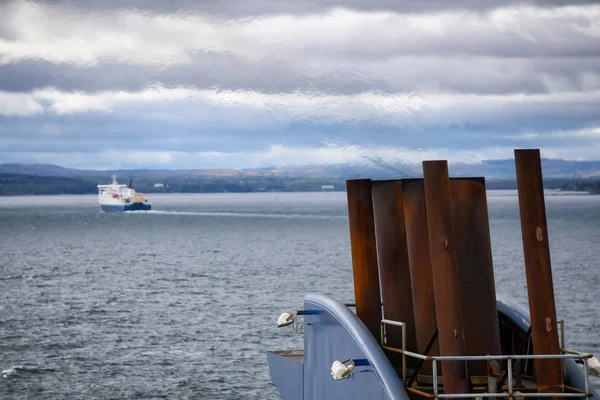 Rook Uit Uitlaatpijp Van Veerboot Genomen Buurt Van North Sydney — Stockfoto