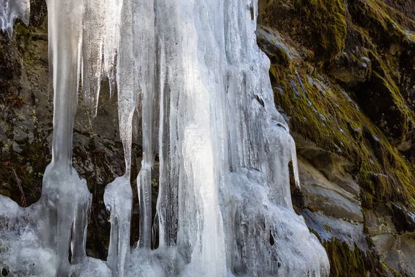 Tání Ledu Skalní Stěně Během Jarní Doby Poblíž Squamish Severně — Stock fotografie