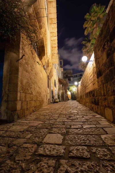 Night View Alley Ways Historic Old Port Jaffa Taken Tel — Stock Photo, Image