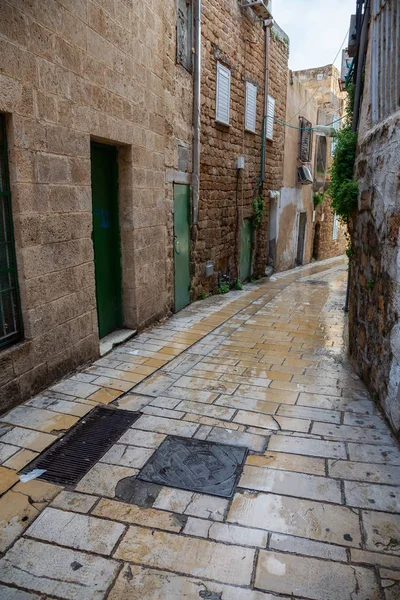 Smalle Straatjes Oude Stad Van Akko Genomen Acre Israël — Stockfoto