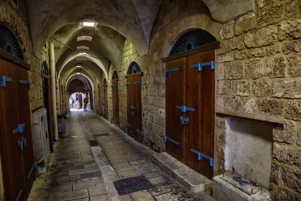 アッコ旧市街の狭い通り イスラエル 北地区 エーカーで撮影 — ストック写真