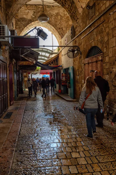 Acre Distretto Nord Israele Aprile 2019 Gente Cammina Nella Città — Foto Stock