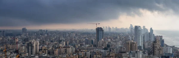 Vue Aérienne Quartier Résidentiel Dans Une Ville Pendant Lever Soleil — Photo