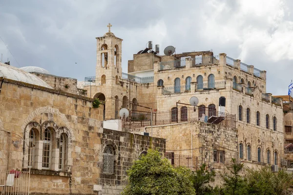 Bostadshus Gamla Stan Molnig Dag Taget Jerusalem Israel — Stockfoto