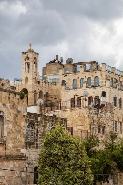 Obytné Domy Starém Městě Oblačné Dny Přijato Jeruzalémě Izrael — Stock fotografie