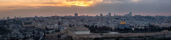 Beautiful Panoramic Aerial View Old City Dome Rock Dramatic Colorful — Stock Photo, Image