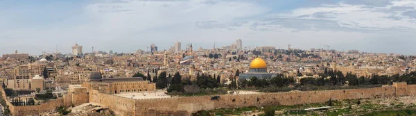 Beautiful Panoramic Aerial View Old City Tomb Prophets Dome Rock — Stock Photo, Image