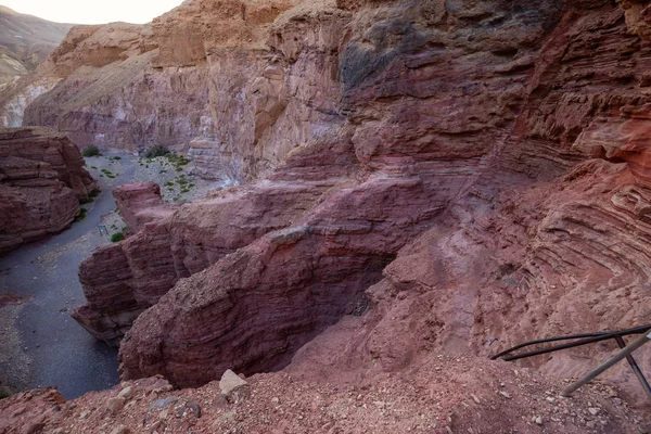 Bella Vista Panoramica Del Red Canyon Eilat Israele Preso Durante — Foto Stock