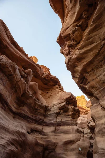 Eilat Srail Deki Kızıl Kanyon Güzel Manzara Görünümü Güneşli Bir — Stok fotoğraf