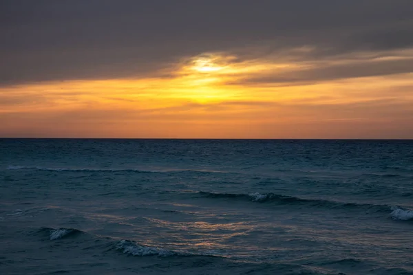 Wunderschöner Dramatischer Sonnenuntergang Über Der Karibik Aufgenommen Varadero Kuba — Stockfoto