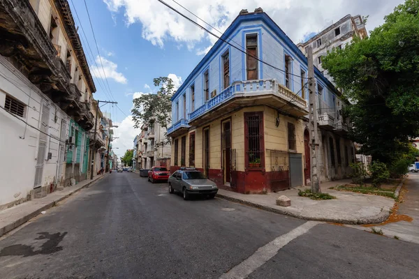 Residential Street View Old Havana City Capital Cuba Bright Sunny — Stock Photo, Image