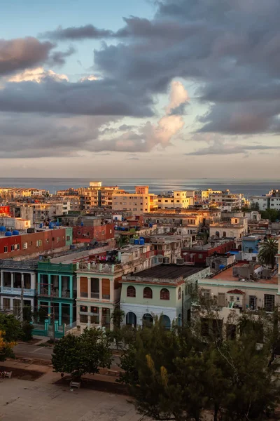 Вид Воздуха Жилые Дома Гаване Столице Кубы Время Яркого Облачного — стоковое фото