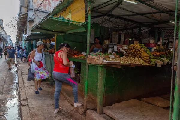 Avana Cuba Maggio 2019 Venditore Frutta Verdura Fresca Strade Della — Foto Stock