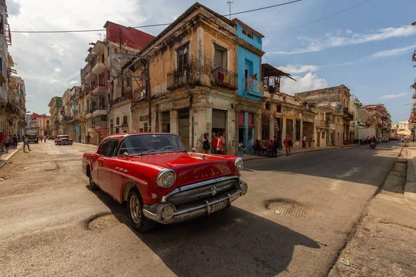 Havane Cuba Mai 2019 Voiture Taxi Classique Dans Les Rues — Photo