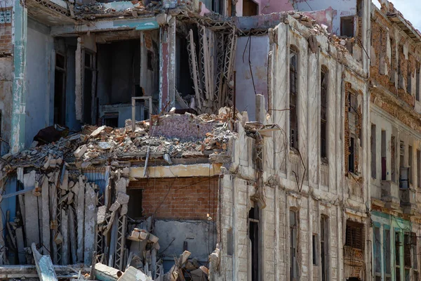Вид Зламаних Знесені Житлових Будинків Старому Місті Гавана Столиці Куби — стокове фото