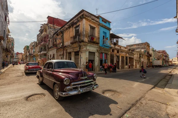 Havana Kuba Května 2019 Klasické Staré Taxi Auto Ulicích Starého — Stock fotografie