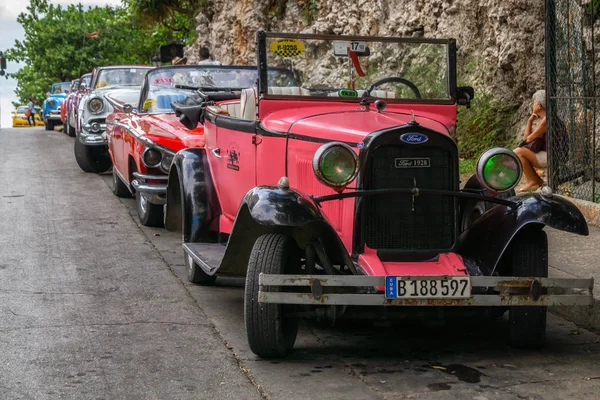 Havanna Kuba Május 2019 Classic Old Taxi Autó Utcákon Szép — Stock Fotó