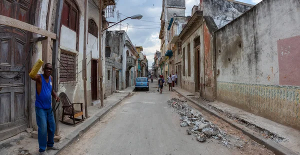 Avana Cuba Maggio 2019 Vista Panoramica Sul Quartiere Residenziale Svantaggiato — Foto Stock