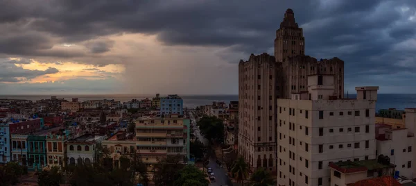 Vista Panorámica Aérea Del Barrio Residencial Habana Capital Cuba Durante — Foto de Stock