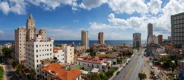 Vista Panorámica Aérea Del Barrio Residencial Habana Capital Cuba Durante — Foto de Stock